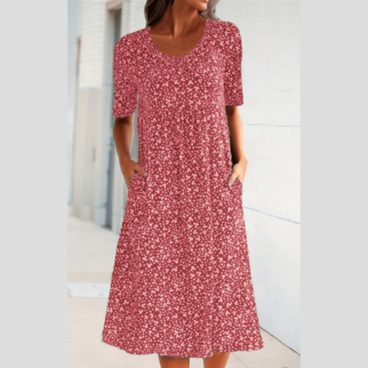 Amara | Robe Midi Élégante à Imprimé Fleuri