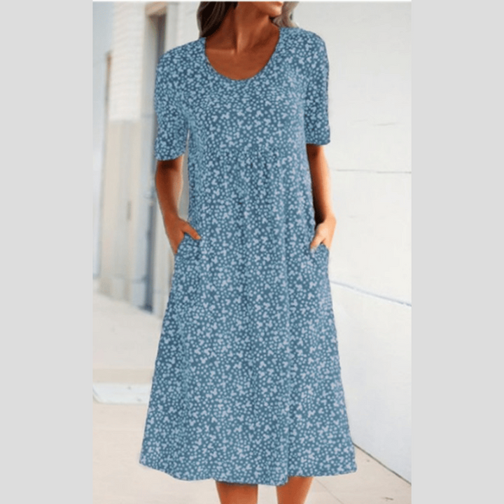 Amara | Robe Midi Élégante à Imprimé Fleuri