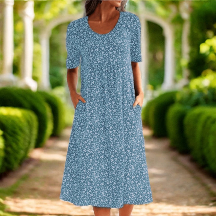 Amara | Robe Midi Élégante à Imprimé Fleuri
